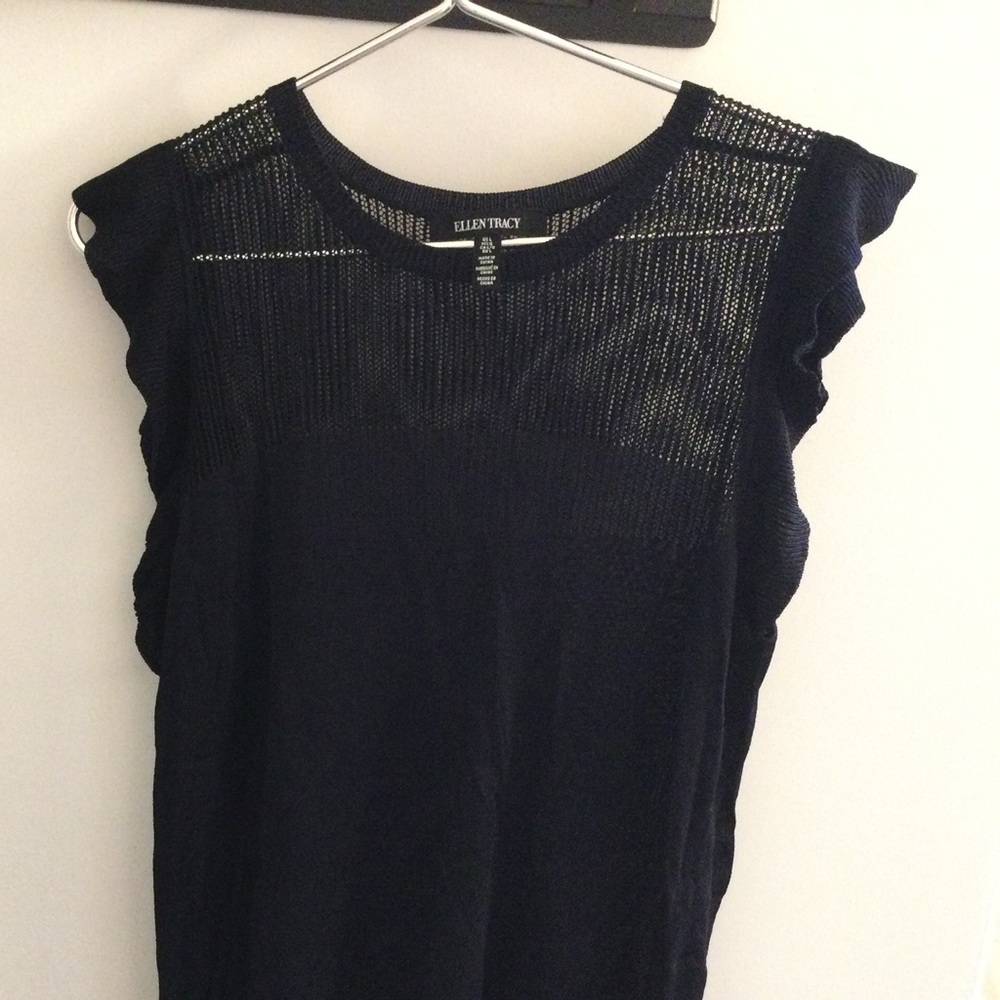 Ellen Tracy Navy Top